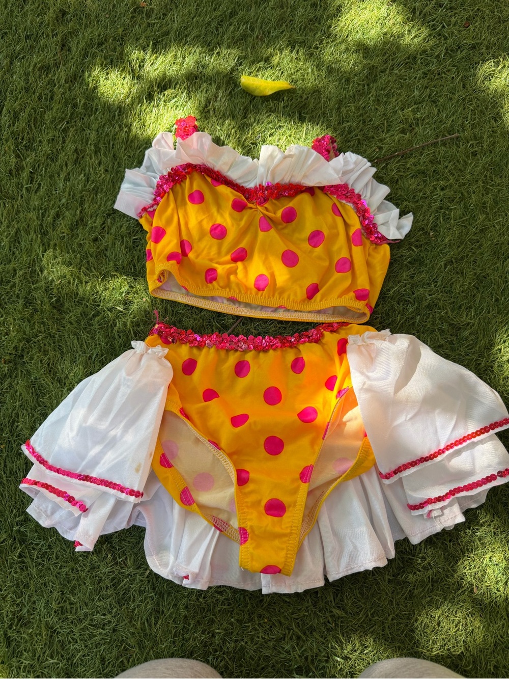 Kids Yellow and Pink Polka Dot Costume Set by